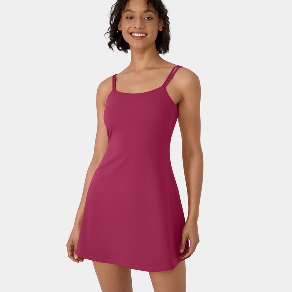 NWT Halara SoftlyZero Double Straps 2-Piece Pocket Slip Dance Active Dress